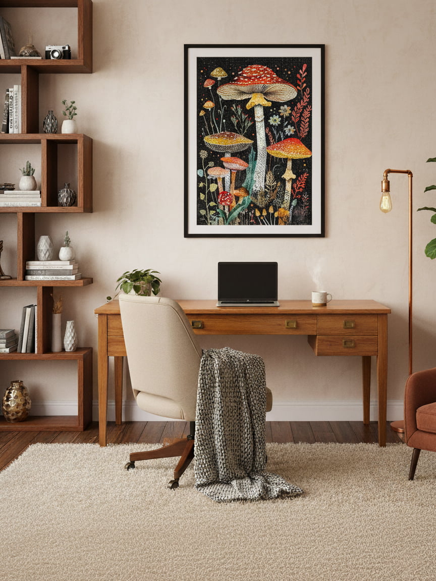 Mystische Waldpilze Verzauberte Naturszene